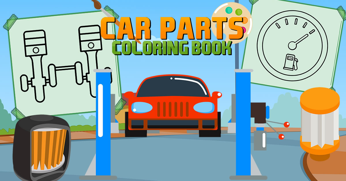 Image Car Parts Coloring Book